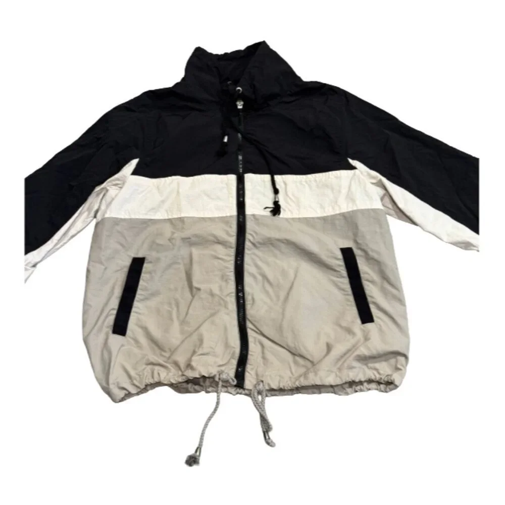 Ashley by 26 Colorblock Monochrome Windbreaker